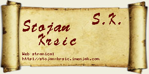 Stojan Kršić vizit kartica